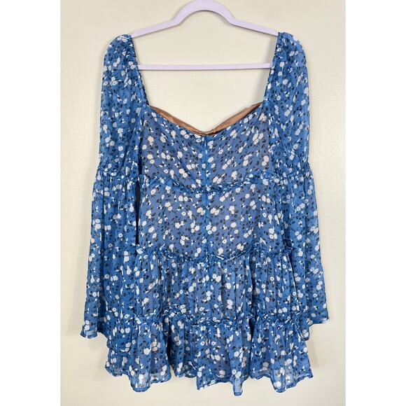 Majorelle Ailish Mini Dress Blue Ditsy Floral Small Resort Party Night Out - Picture 9 of 13